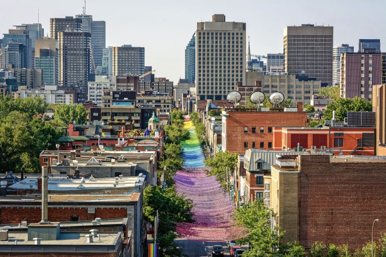 Vue de Montréal du village LGTBQ+